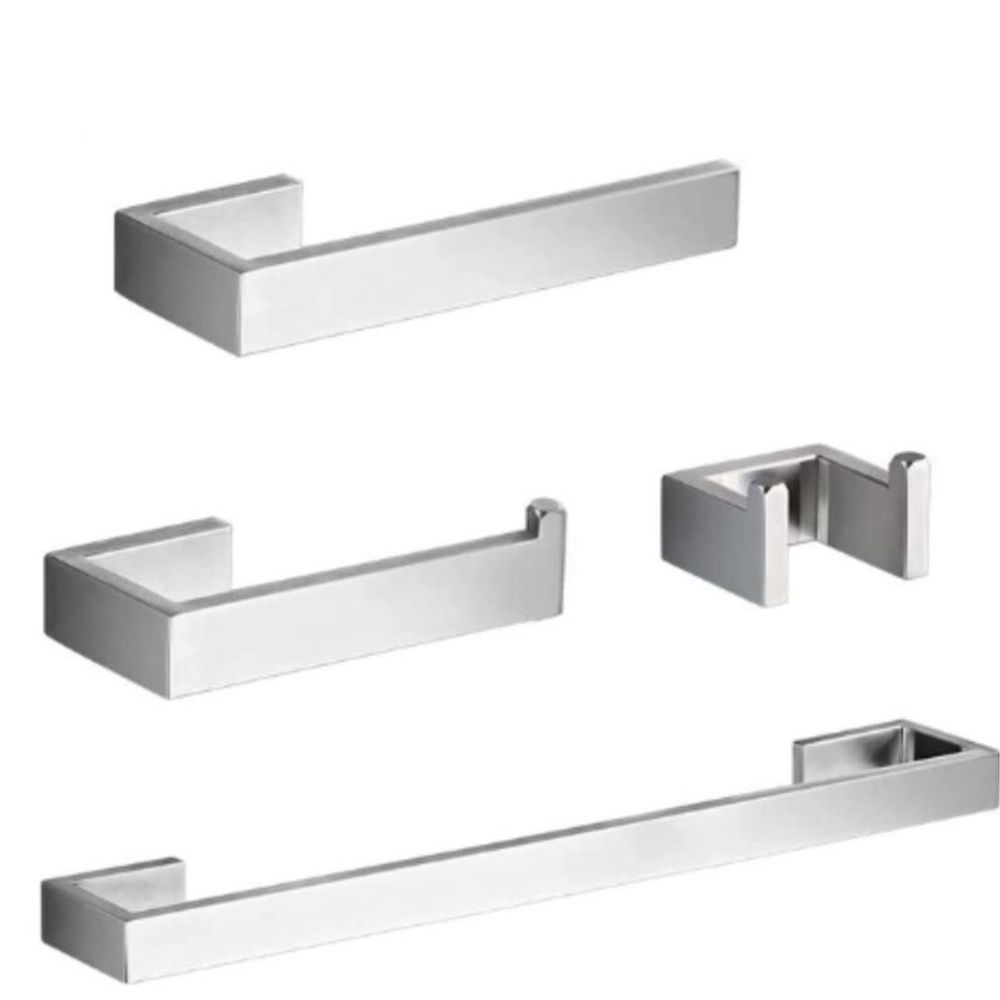 Set de 4 piezas modelo Platinium de Accesorios en Acero Inoxidable Color Plateado Set de 4 piezas modelo Platinium de Accesorios en Acero Inoxidable Color Plateado